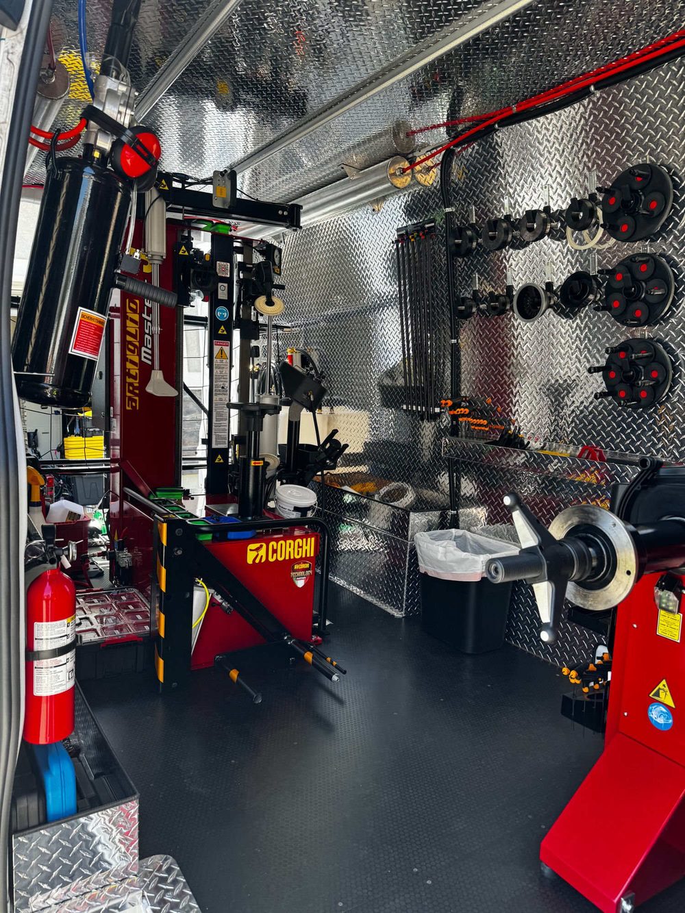 Grip Mobile Tire service van with Corghi tire changer and balancer wheel rack